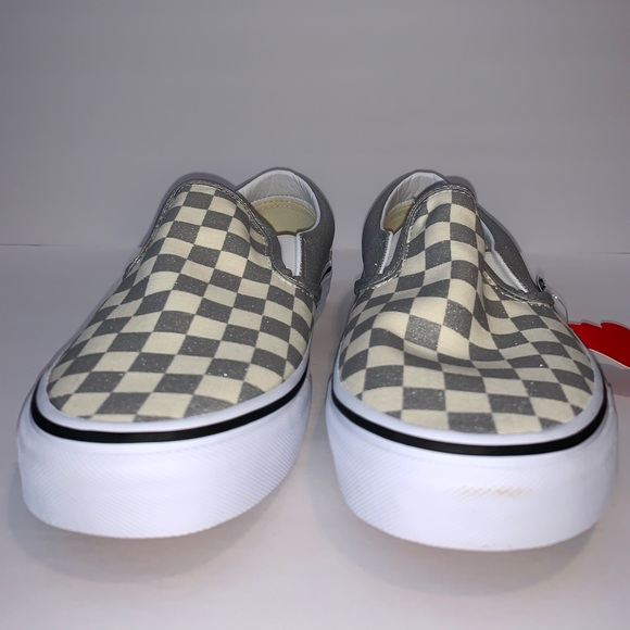 NWB Vans Classic Slip-On Checkerboard Silver - Picture 5 of 11